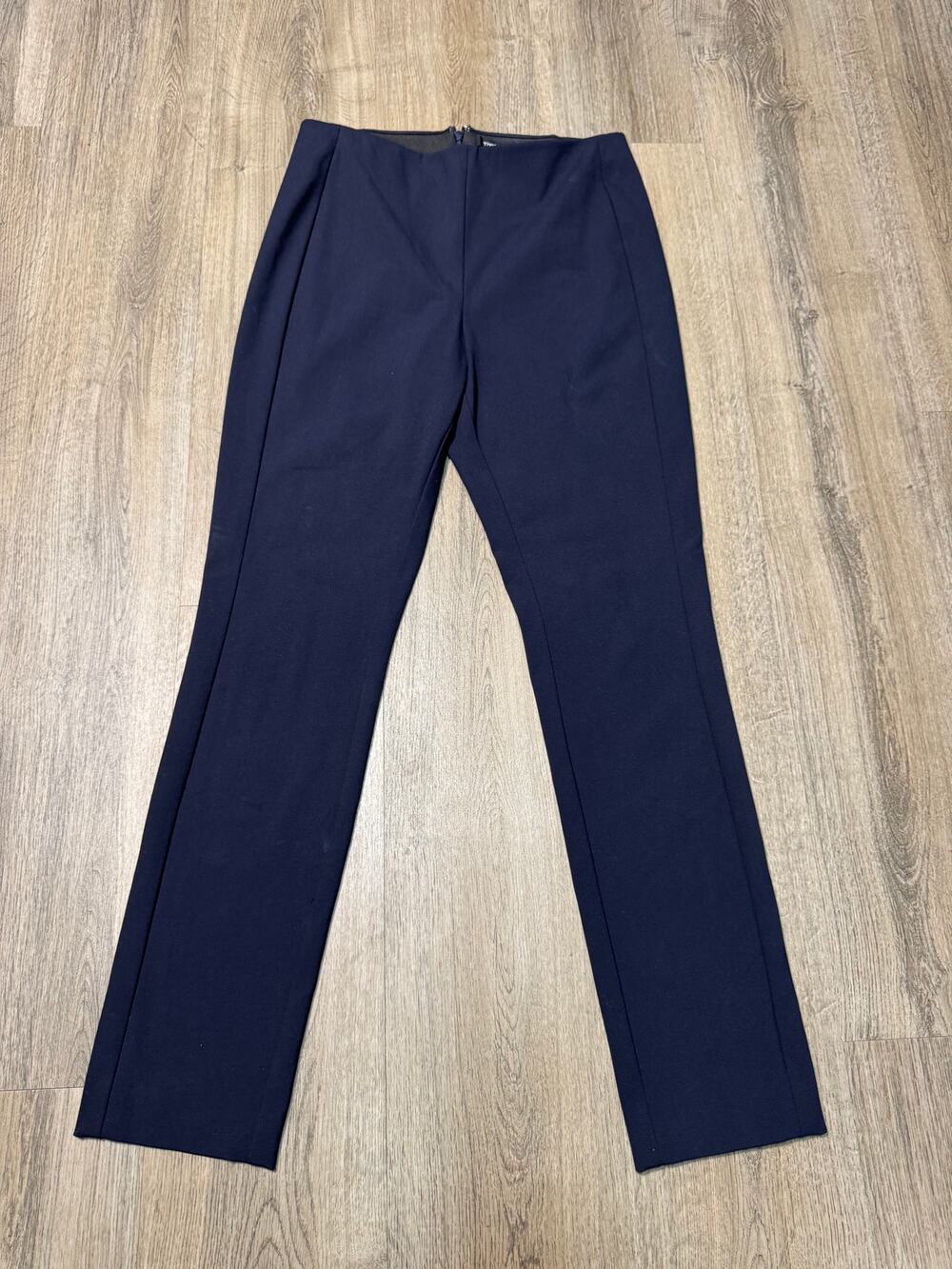 Theory Women's Navy Tailored Straight-Leg Trousers
